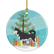 Load image into Gallery viewer, Siberian Husky Merry Christmas Tree Ornament - Round Ceramic Ornament – Artist-Designed Keepsake Decoration BB2998CO1