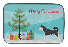 Load image into Gallery viewer, Siberian Husky Merry Christmas Tree Dish Drying Mat – Absorbent, Artistic Kitchen Essentials BB2998DDM