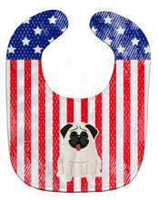 Load image into Gallery viewer, Patriotic USA Pug Cream Baby Bib BB2999BIB