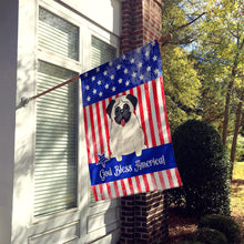Load image into Gallery viewer, Patriotic USA Pug Cream Flag Canvas House Size BB2999CHF