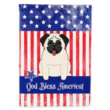 Load image into Gallery viewer, Patriotic USA Pug Cream Flag Canvas House Size BB2999CHF