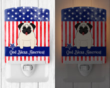 Load image into Gallery viewer, Patriotic USA Pug Cream Ceramic Night Light BB2999CNL