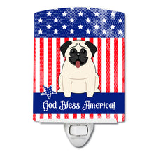 Load image into Gallery viewer, Patriotic USA Pug Cream Ceramic Night Light BB2999CNL