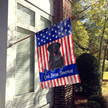 Load image into Gallery viewer, Patriotic USA Pug Black Flag Canvas House Size BB3001CHF