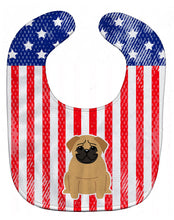 Load image into Gallery viewer, Patriotic USA Pug Brown Baby Bib BB3002BIB