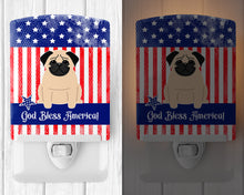 Load image into Gallery viewer, Patriotic USA Pug Fawn Ceramic Night Light BB3003CNL