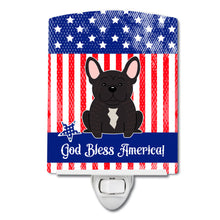 Load image into Gallery viewer, Patriotic USA French Bulldog Brindle Ceramic Night Light BB3004CNL