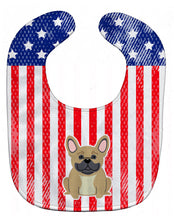 Load image into Gallery viewer, Patriotic USA French Bulldog Cream Baby Bib BB3005BIB