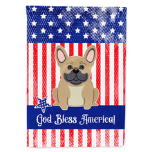 Load image into Gallery viewer, Patriotic USA French Bulldog Cream Flag Canvas House Size BB3005CHF