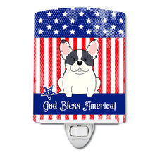 Load image into Gallery viewer, Patriotic USA French Bulldog Piebald Ceramic Night Light BB3006CNL