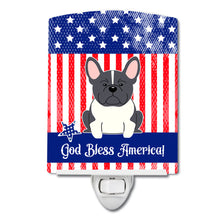Load image into Gallery viewer, Patriotic USA French Bulldog Black White Ceramic Night Light BB3007CNL