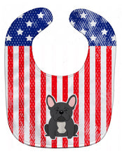 Load image into Gallery viewer, Patriotic USA French Bulldog Black Baby Bib BB3009BIB