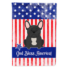 Load image into Gallery viewer, Patriotic USA French Bulldog Black Flag Canvas House Size