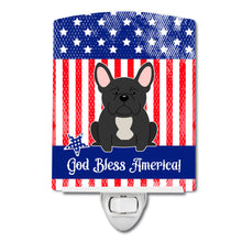 Load image into Gallery viewer, Patriotic USA French Bulldog Black Ceramic Night Light BB3009CNL