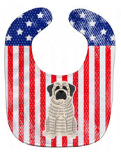 Load image into Gallery viewer, Patriotic USA Mastiff Brindle White Baby Bib BB3011BIB