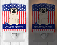 Load image into Gallery viewer, Patriotic USA Mastiff White Ceramic Night Light BB3012CNL