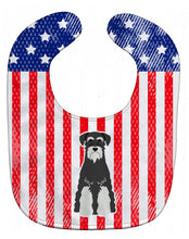 Load image into Gallery viewer, Patriotic USA Standard Schnauzer Salt and Pepper Baby Bib BB3028BIB