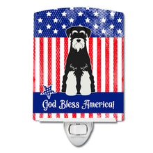 Load image into Gallery viewer, Patriotic USA Standard Schnauzer Salt and Pepper Ceramic Night Light BB3028CNL
