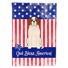 Load image into Gallery viewer, Patriotic USA Saint Bernard Flag Canvas House Size BB3030CHF
