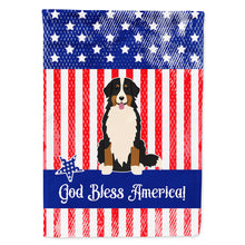 Load image into Gallery viewer, Patriotic USA Bernese Mountain Dog Flag Canvas House Size BB3031CHF