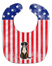 Load image into Gallery viewer, Patriotic USA Greater Swiss Mountain Dog Baby Bib BB3032BIB
