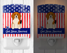 Load image into Gallery viewer, Patriotic USA Beagle Tricolor Ceramic Night Light BB3035CNL