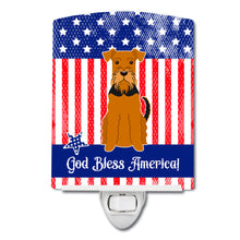 Load image into Gallery viewer, Patriotic USA Airedale Ceramic Night Light BB3036CNL