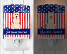 Load image into Gallery viewer, Patriotic USA White German Shepherd Ceramic Night Light BB3040CNL