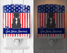 Load image into Gallery viewer, Patriotic USA Staffordshire Bull Terrier Blue Ceramic Night Light BB3041CNL