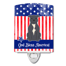 Load image into Gallery viewer, Patriotic USA Staffordshire Bull Terrier Blue Ceramic Night Light BB3041CNL