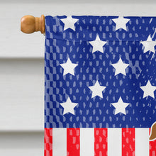 Load image into Gallery viewer, Patriotic USA Staffordshire Bull Terrier Brown Flag Canvas House Size BB3042CHF