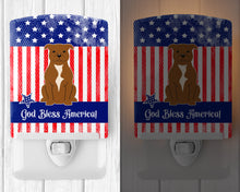 Load image into Gallery viewer, Patriotic USA Staffordshire Bull Terrier Brown Ceramic Night Light BB3042CNL