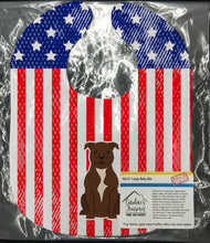 Load image into Gallery viewer, Patriotic USA Staffordshire Bull Terrier Chocolate Baby Bib BB3043BIB