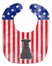 Load image into Gallery viewer, Patriotic USA Miniature Schanuzer Black Baby Bib BB3046BIB