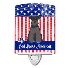 Load image into Gallery viewer, Patriotic USA Miniature Schanuzer Black Ceramic Night Light BB3046CNL