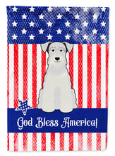 Load image into Gallery viewer, Patriotic USA Miniature Schanuzer White Garden Flag - Outdoor Decorative Yard Flag