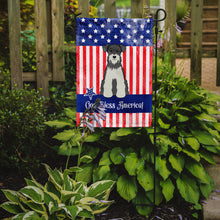 Load image into Gallery viewer, Patriotic USA Miniature Schanuzer Salt and Pepper Garden Flag - Outdoor Decorative Yard Flag