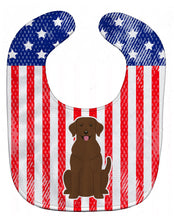 Load image into Gallery viewer, Patriotic USA Chocolate Labrador Baby Bib BB3051BIB