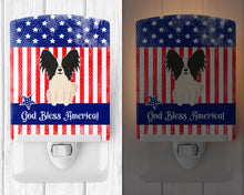 Load image into Gallery viewer, Patriotic USA Papillon Black White Ceramic Night Light BB3071CNL