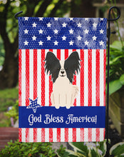 Load image into Gallery viewer, Patriotic USA Papillon Black White Garden Flag - Outdoor Decorative Yard Flag
