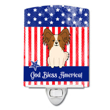Load image into Gallery viewer, Patriotic USA Papillon Red White Ceramic Night Light BB3073CNL