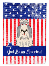 Load image into Gallery viewer, Patriotic USA Shih Tzu Silver White Garden Flag - Outdoor Decorative Yard Flag