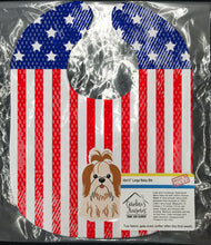 Load image into Gallery viewer, Patriotic USA Shih Tzu Red White Baby Bib BB3082BIB