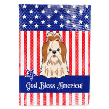 Load image into Gallery viewer, Patriotic USA Shih Tzu Red White Flag Canvas House Size BB3082CHF