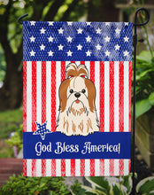 Load image into Gallery viewer, Patriotic USA Shih Tzu Red White Garden Flag - Outdoor Decorative Yard Flag