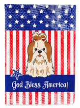 Load image into Gallery viewer, Patriotic USA Shih Tzu Red White Garden Flag - Outdoor Decorative Yard Flag
