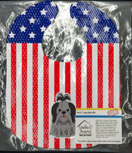 Load image into Gallery viewer, Patriotic USA Shih Tzu Black Silver Baby Bib BB3084BIB