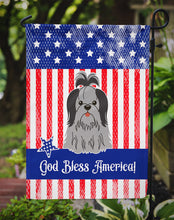 Load image into Gallery viewer, Patriotic USA Shih Tzu Black Silver Garden Flag - Outdoor Decorative Yard Flag