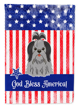 Load image into Gallery viewer, Patriotic USA Shih Tzu Black Silver Garden Flag - Outdoor Decorative Yard Flag