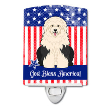 Load image into Gallery viewer, Patriotic USA Old English Sheepdog Ceramic Night Light BB3091CNL